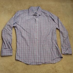 Charles Thrwhitt Slim red/blue plaid dress shirt
